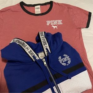 Victoria's Secret PINK hoodie + tshirt BUNDLE